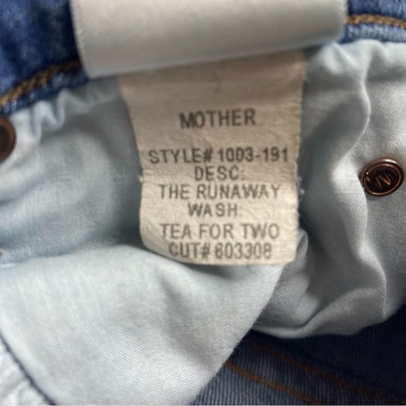 Mother Denim The Runaway Jeans  Tea For Two Sz 26 Mid Low Rise Kick Flare - Picture 12 of 14